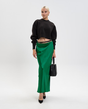 Tom Ford Зеленая юбка макси из шелка с поясом GC5829FAX1664