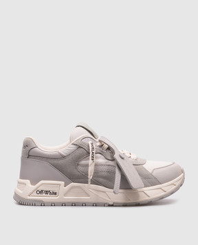 Off-White Сірі комбіновані кросівки Kick Off  з логотипом OWIA285S25LEA001