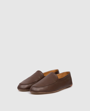 Loro Piana Коричневые кожаные мокасины Anton Walk FAO7135