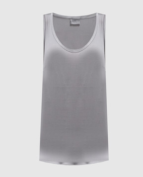 Brunello Cucinelli Сірий топ з шовком MPC59E0600