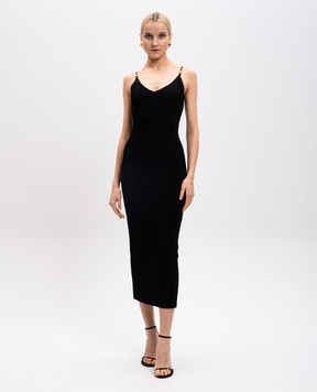 Versace Чорна сукня міді в рубчик 10185861A12699