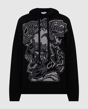 Off-White Чорне худі Scorpio з вовною OMHU006F24KNI001