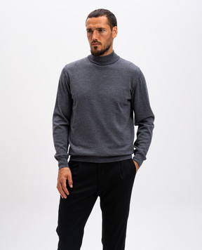 Cashmere&Whiskey Сірий меланжевий джемпер з вовни мериноса 97397