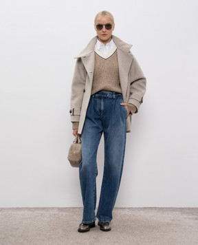 Brunello Cucinelli Сині джинси з ефектом потертості MB114P4023