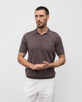 Brunello Cucinelli Коричневое поло M29800145