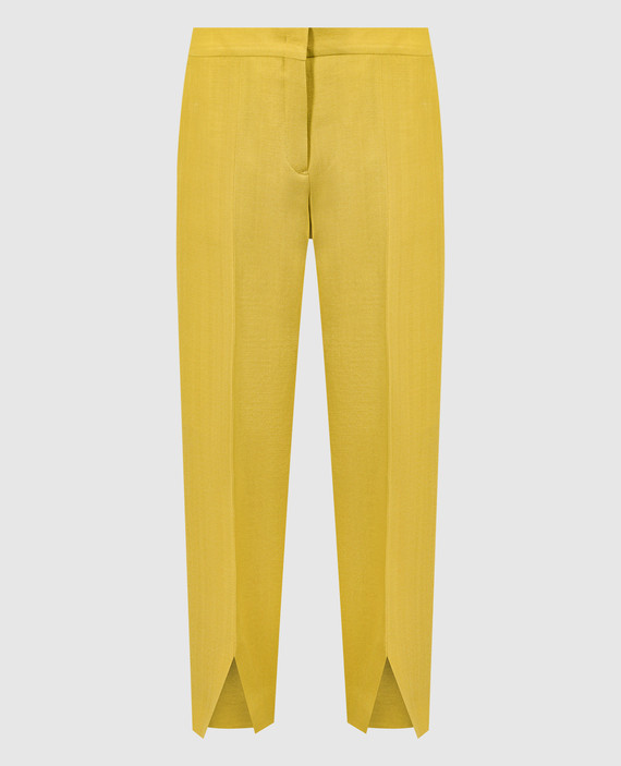 Желтые брюки с льном