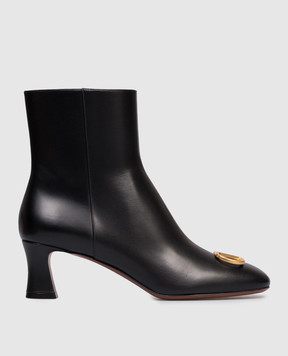 Valentino Чорні шкіряні ботильйони з логотипом 7W2S0ML2DSH