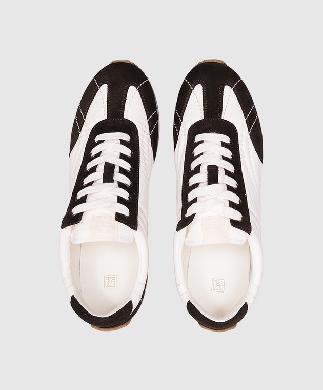 Toteme Білі комбіновані кросівки з логотипом 251WAS1544FB0137 зображення 4