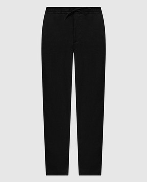 Canali Черные брюки из льна AE04999U7003