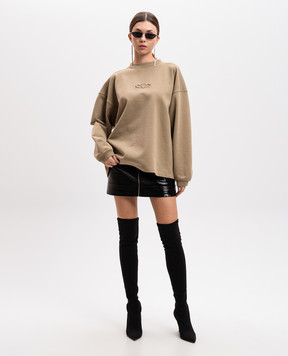 Vetements Світшот кольору хакі з вишивкою логотипа UA66CW600T