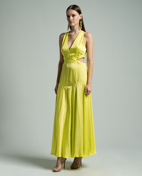 Twinset Зелена сукня максі з вирізами 241TT2160