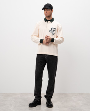 Givenchy Бежевое поло College с аппликацией BM71MT3YPD