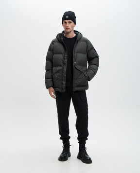 Stone Island Зеленый пуховик с логотипом 811540723
