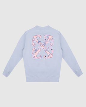Off-White Детский голубой свитшот с принтом Arrow Flowers OGBA001F24FLE002
