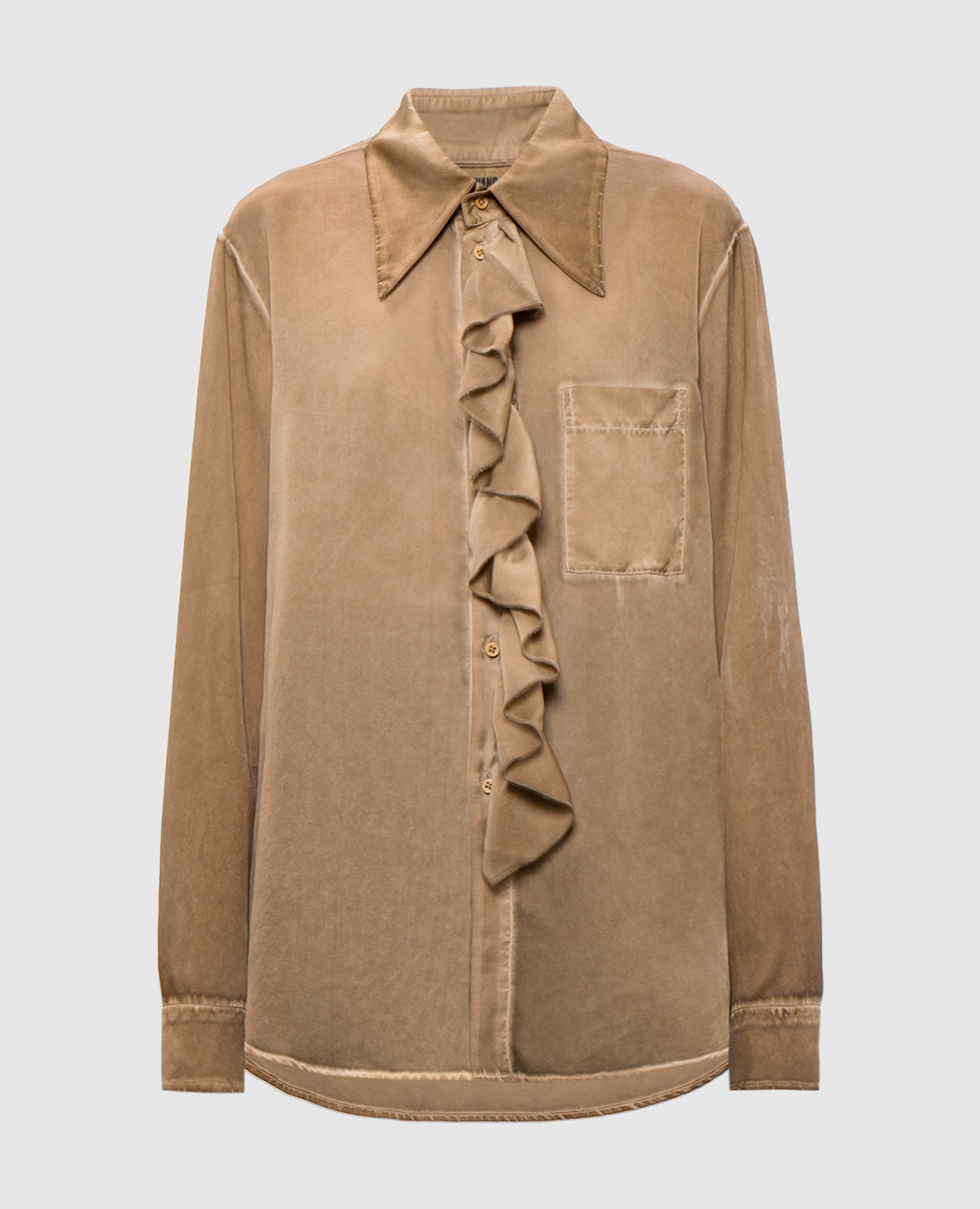 

Бежевая блуза Trella из шелка с винтажным эффектом, Бежевый, Блузы