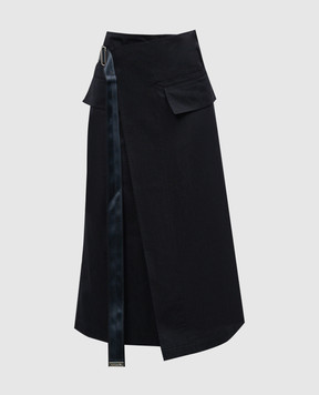 Helmut Lang Синя спідниця міді на запах O05HW301