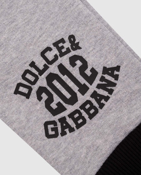 Dolce&Gabbana Детские серые меланжевые джогеры с логотипом L1JPKZG7PCC