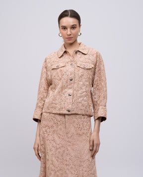 Ermanno Scervino Бежева куртка з мережива D467I350OEX