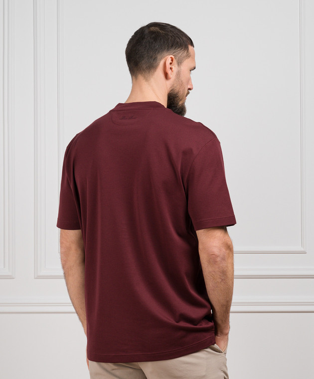 Loro Piana Бордова футболка прямого крою FAM8924 зображення 4