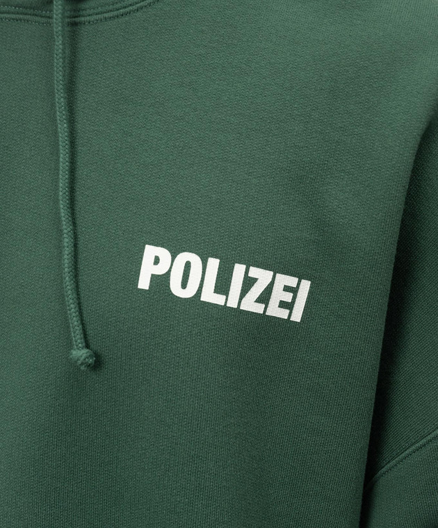 Vetements Зеленые худи с принтом Polizei UA65HD420G изображение 5