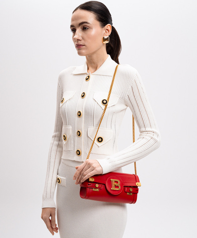 Balmain - Красная кожаная сумка B-Buzz EN1LE596LAVE купить в Symbol