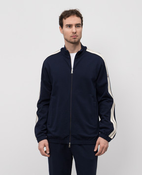 Moncler Синяя спортивная куртка с логотипом K10918G0004789AWU