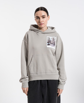 Helmut Lang Серый худой Brooklyn с принтом логотипа O10HM520