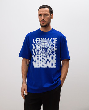 Versace Синяя футболка Medusa Medallion 10133021A12439