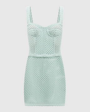 Dolce&Gabbana Зелена ажурна сукня-бюстьє FXS39TJFMLT