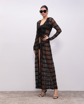 Missoni Черный удлиненный кардиган с люрексом MC25SQ00BR00ZX