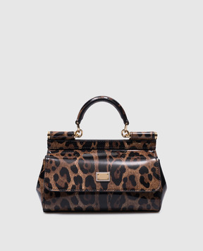 Dolce&Gabbana Шкіряна глянцева сумка Kim Mini Sicily в анімалістичний принт BB7116AM568