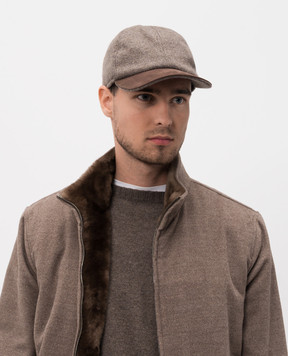 Doriani Cashmere Коричневая кепка из кашемира 119P6S10