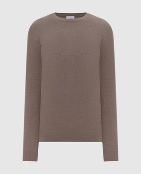 Brunello Cucinelli Коричневий джемпер з кашеміру з ланцюжком моніль M12144400