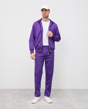 Palm Angels Фіолетова спортивна куртка з принтом логотипа PMBD089S25FAB001