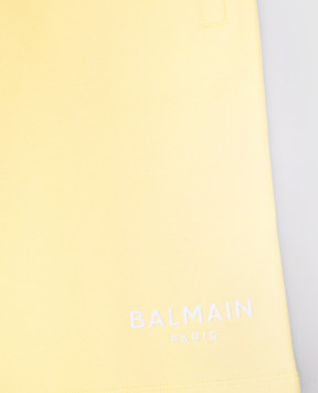 Balmain Детские желтые шорты с фактурным логотипом BW6Q89Z00811214