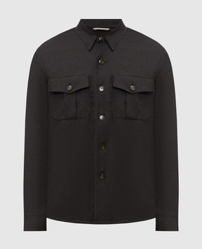Canali Коричневая рубашка из шерсти AR0347231019