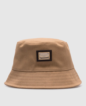 Dolce&Gabbana Дитяча коричнева панама з логотипом LB5H55G7O3A