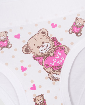 RiminiVeste Дитячі білі трусики Emy Bimba з принтом з написом Love you B2778