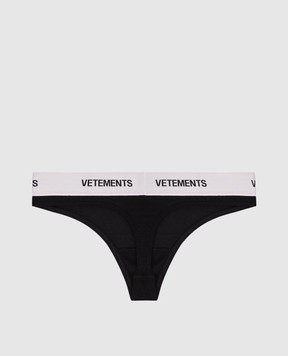 Vetements Чорні трусики-тонг з логотипом WH76UN150BW