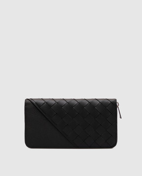 Bottega Veneta Зелений шкіряний гаманець з плетінням 818103V57M1