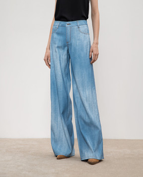 Ermanno Scervino Блакитні штани з ефектом потертості D447P767EMY