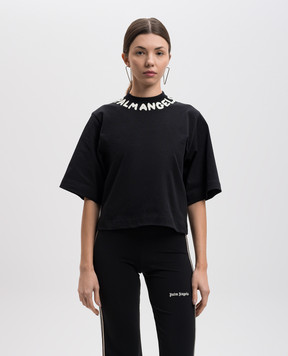 Palm Angels Чорна футболка з принтом логотипа PWAA020S25JER003
