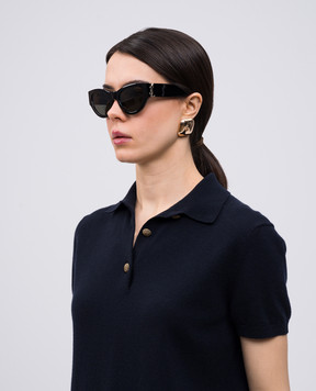 Saint Laurent Чорні сонцезахисні окуляри з монограмою логотипа SLM94