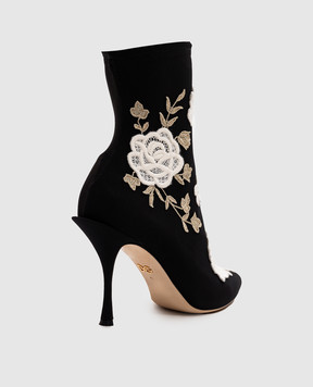 Dolce&Gabbana Чорні ботильйони з аплікаціями CT0472AV793