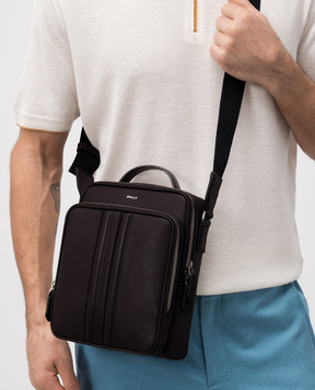 Bally Коричневая кожаная сумка Mythos с логотипом MAC03ZEC001