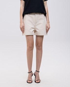 Jil Sander Бежевые джинсовые шорты с патчем логотипа J40KA0264J46545