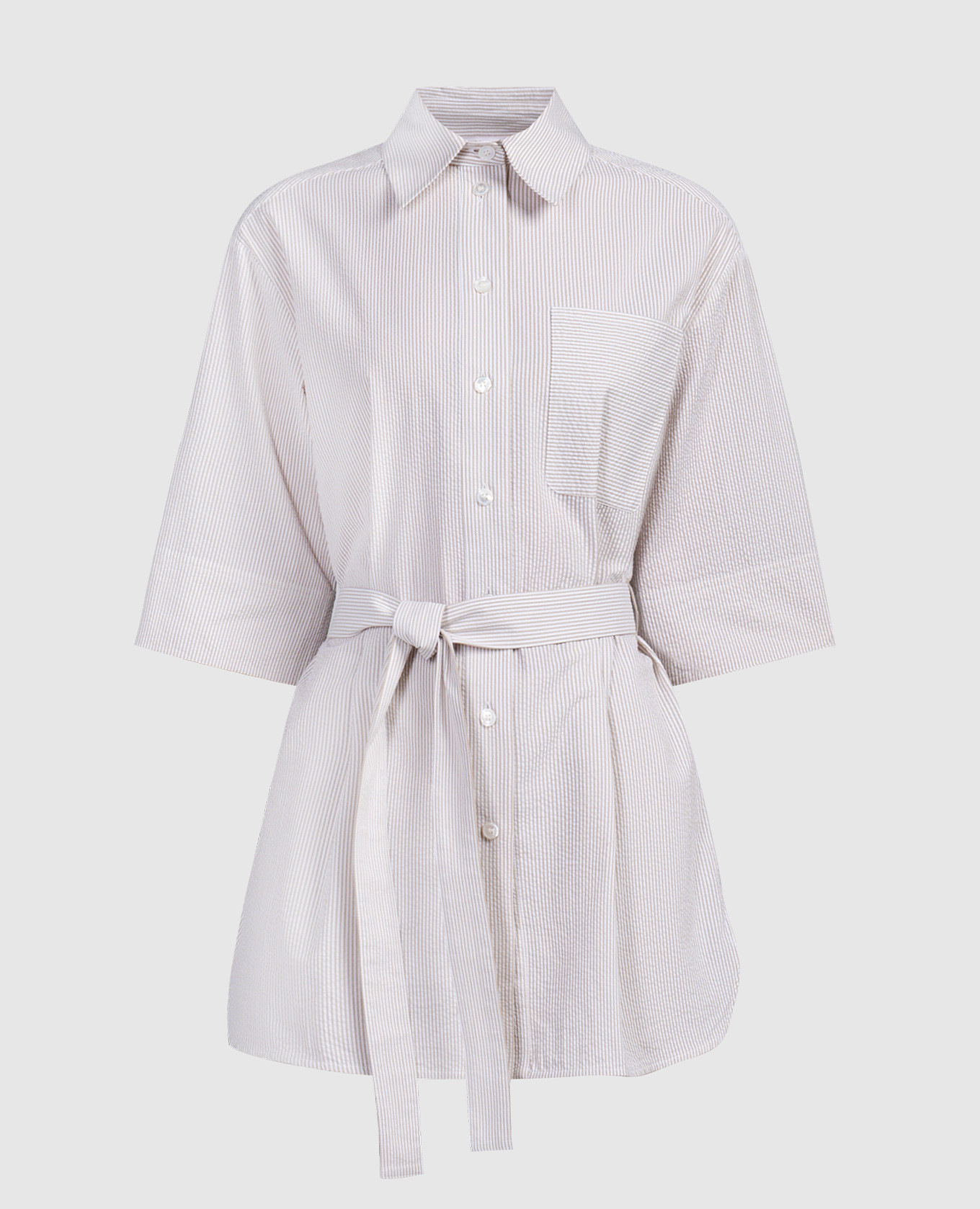 

Бежевая рубашка TEXAS в полоску, Бежевый, Рубашки