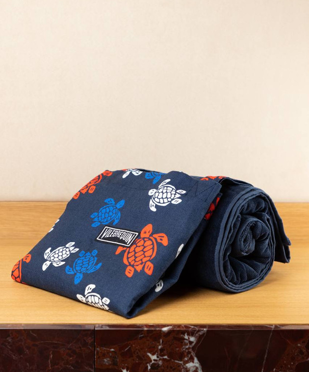 Vilebrequin Синий шопер Tortues Multicolores из льна BBLA1236 изображение 5