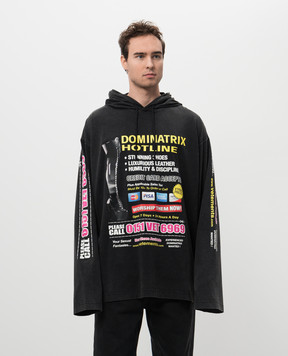 Vetements Черные худи с принтом UA66HD880B