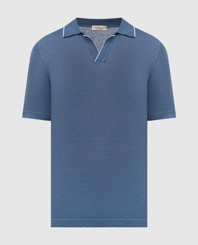 Cashmere&Whiskey Синее поло с леном и кашемиром MU9742312455R